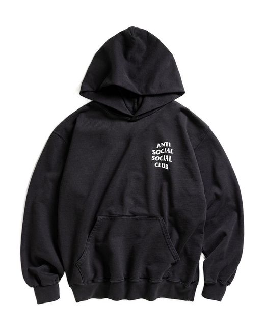 ANTI SOCIAL SOCIAL CLUB Black Logo-Print Hoodie for men
