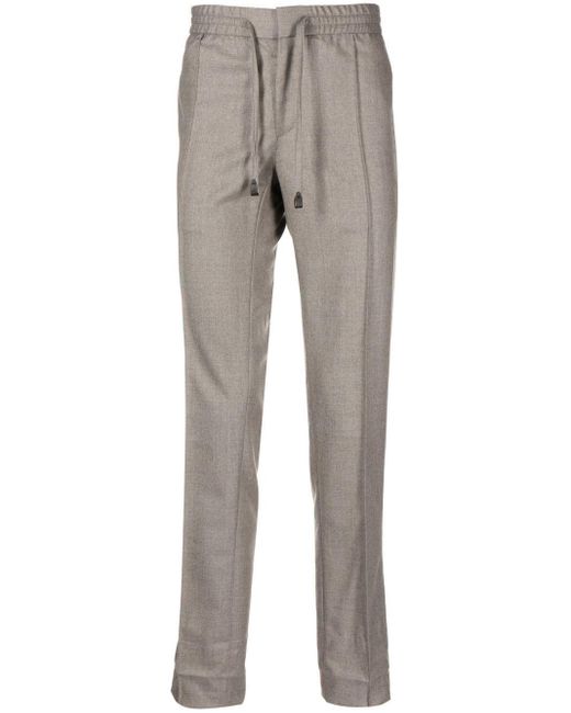 Brioni Gray Wool Track Pants for men