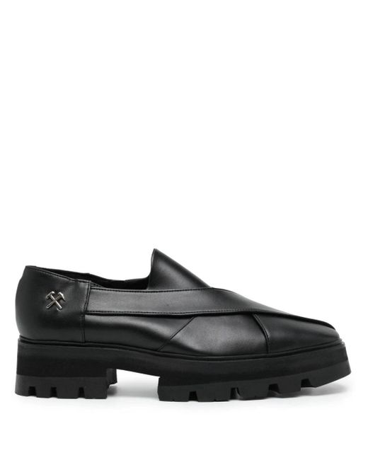 GmbH Black Chunky Chapal 55Mm Crossover-Strap Loafers for men