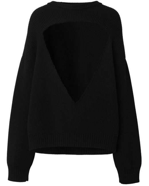 Burberry Black Cut-out Wool Jumper for men