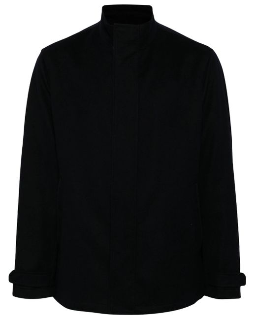 Paul & Shark Black Cashmere Zip-Up Coat for men