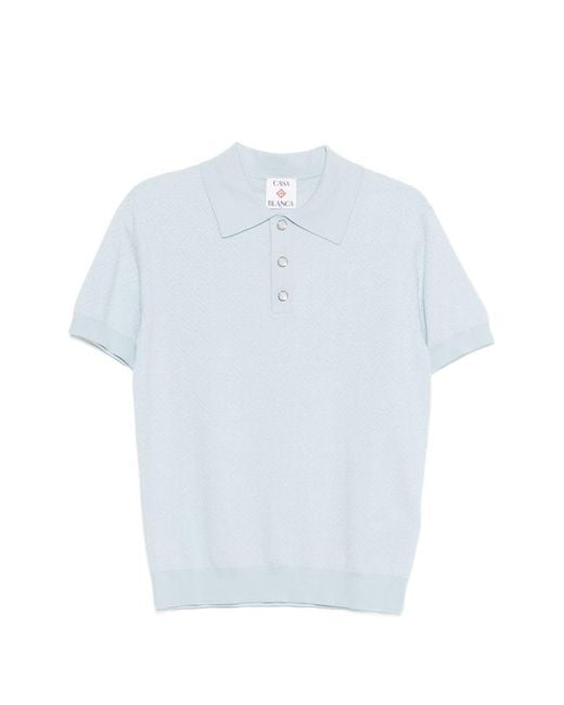 Casablanca Blue Monogrammed Polo for men