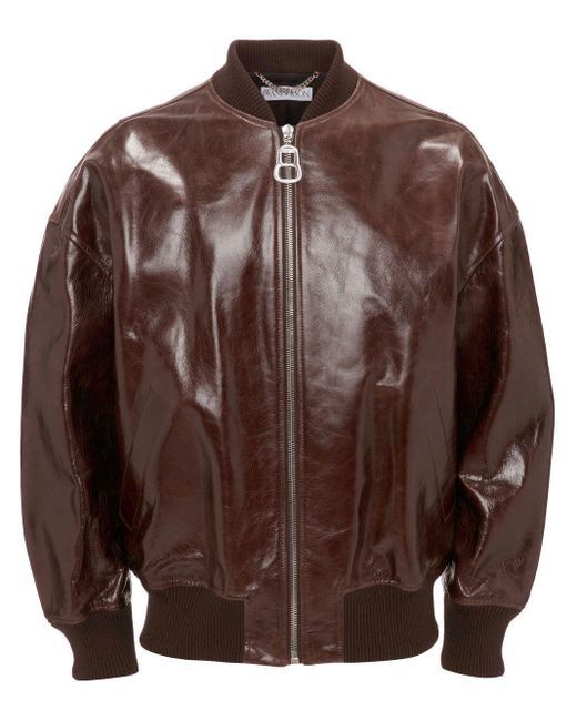 J.W. Anderson Brown Leather Bomber Jacket for men