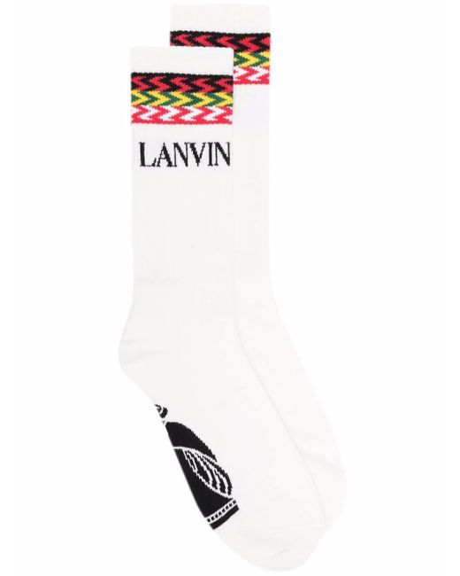 Lanvin Socks White Multicolour for men