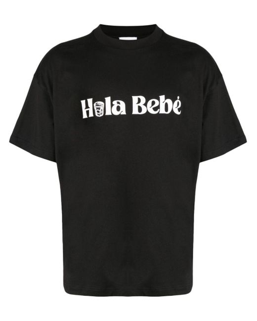 BLUE SKY INN Black Hola Bebé Cotton T-shirt for men