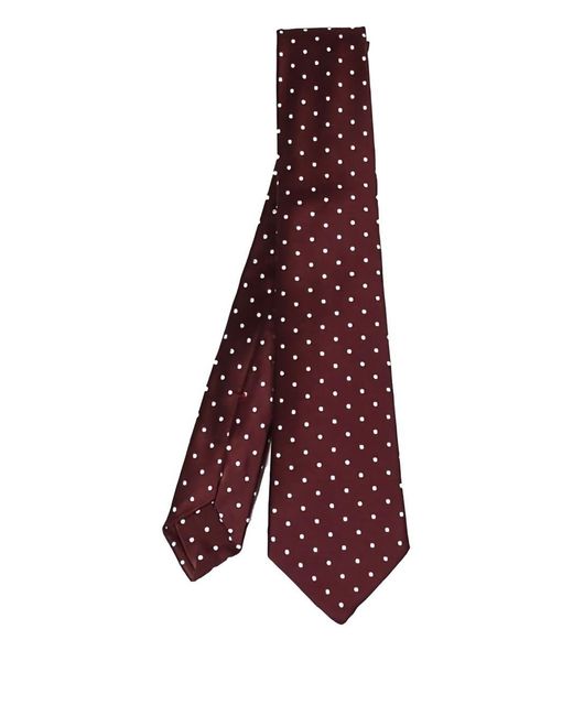 Kiton Purple Polka-Dot Silk Tie for men