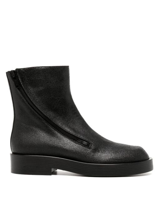 Ann Demeulemeester Black Zip-up Leather Ankle Boots for men