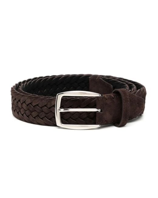 Brioni Black Nubuck Braided Belt for men