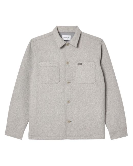 Lacoste Gray Flannel Shirt Jacket for men