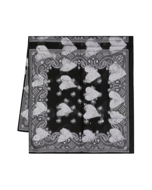 Givenchy Black Paisley-print Scarf for men