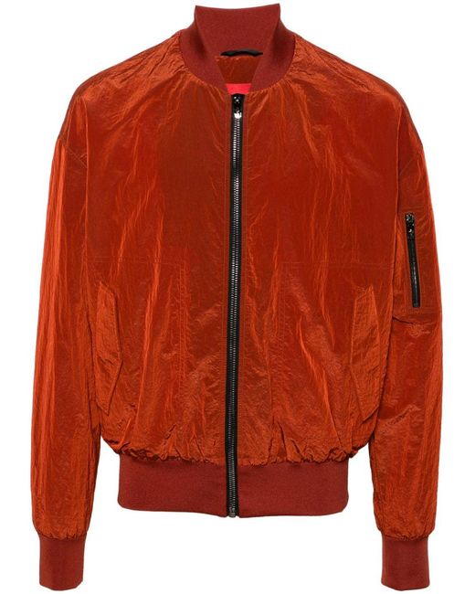 Ferrari Red Reflective-Effect Zip-Up Bomber Jacket for men