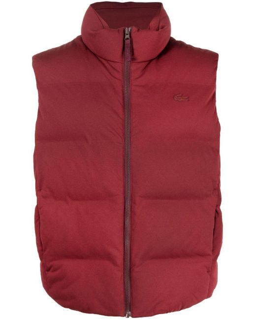 Lacoste Red Logo-patch Padded Gilet for men