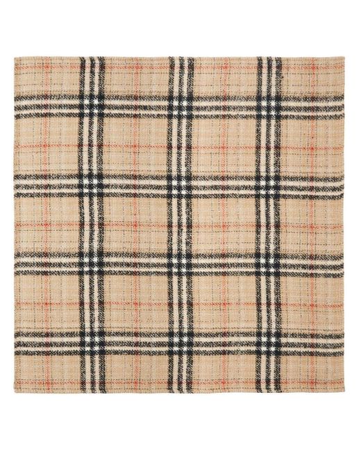 Burberry Metallic Checked Cashmere-Silk Blend Tweed Blanket for men