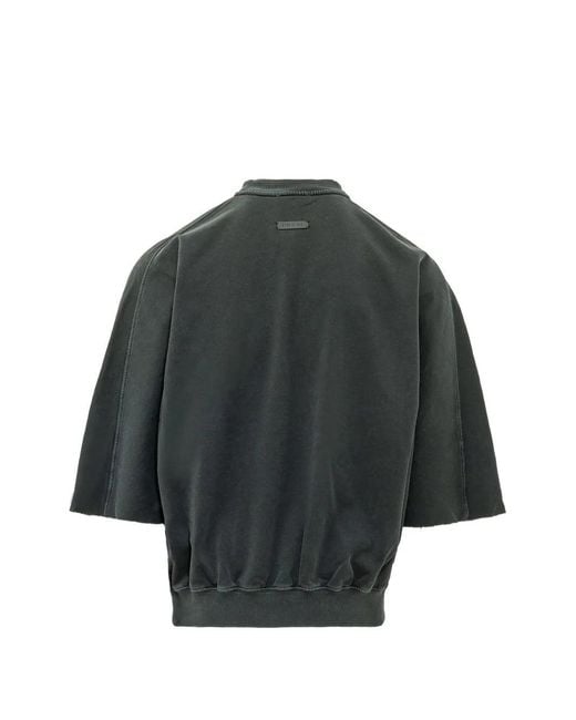 Fear Of God Gray Logo-Print Short-Sleeve Sweatshirt for men