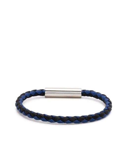 Marni Blue Woven Leather Bracelet for men