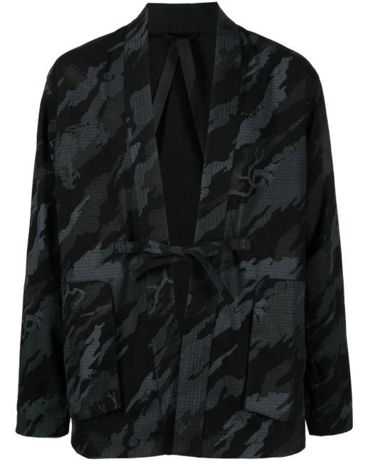 Maharishi Black Camouflage-print Reversible Kimono for men