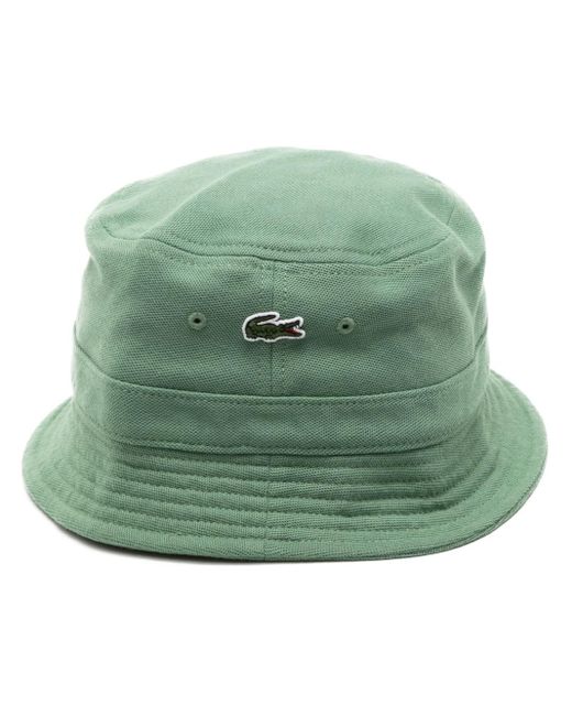 Lacoste Green Logo-patch Cotton Bucket Hat for men