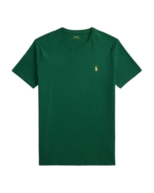 Polo Ralph Lauren Green Crewneck T-Shirt With Signature Embroidered Pony for men