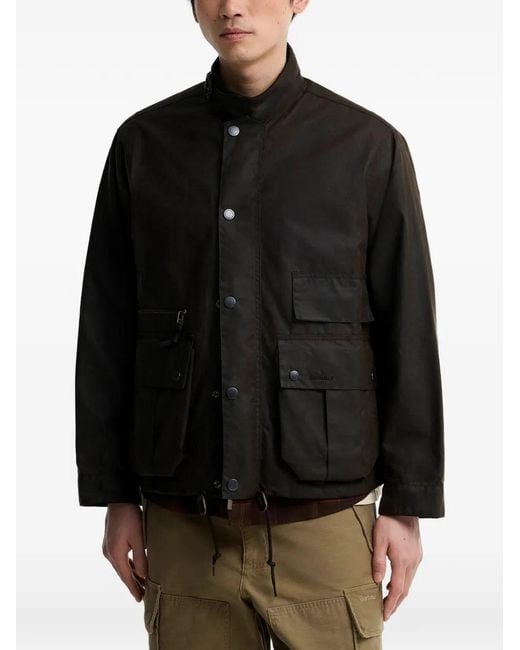 Barbour Black Modified Ursula Waxed Jacket for men