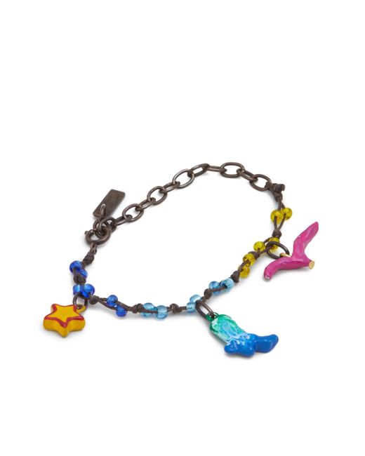 Marni Blue Chain-link Charm Bracelet for men