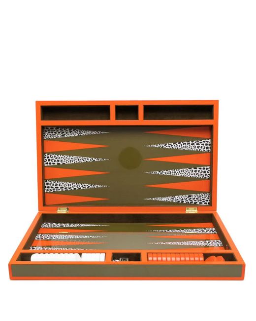 Jonathan Adler Orange Checkboard Backgammon Set for men