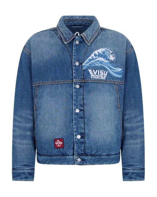 Moose Knuckles Blue X Evisu Graphic-print Cotton Jacket for men