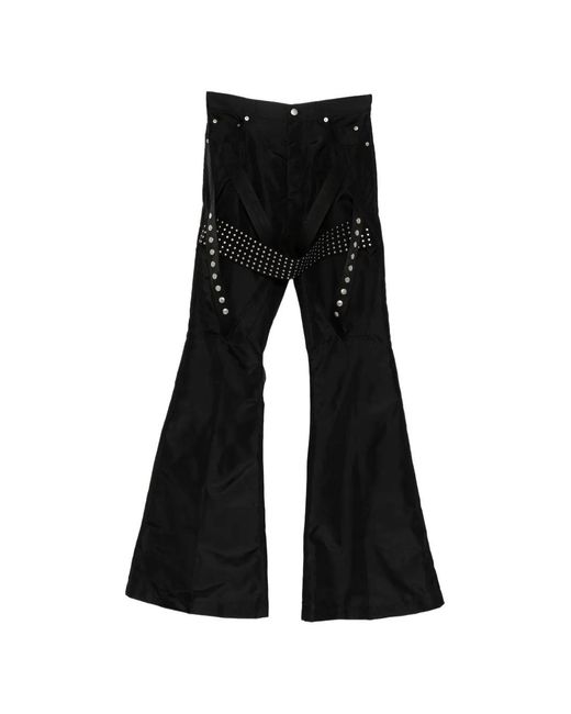 Rick Owens Black Megastapped Bolans Trousers for men