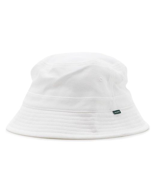 Lacoste White Logo-patch Bucket Hat for men