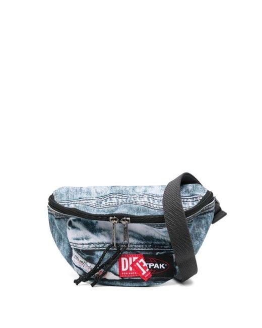 Eastpak Blue X Diesel Denim-Print Belt Bag for men