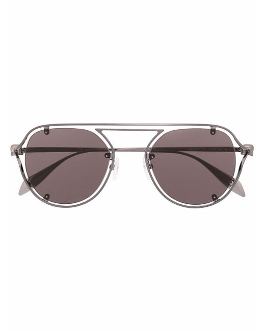 Alexander McQueen Multicolor Metallic Round-Frame Sunglasses for men