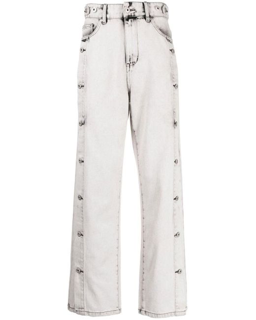 Feng Chen Wang Gray Low-rise Straight Jeans for men