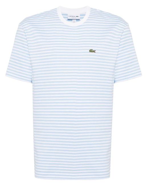 Lacoste Blue Striped Cotton T-shirt for men