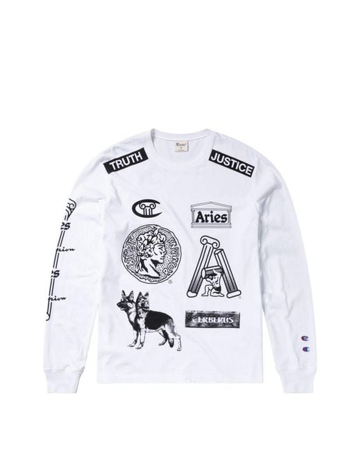 Champion White X Aries Graphic-Print Sweatshirt