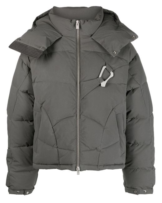 HELIOT EMIL Gray Abstract Quilted Down Jacket for men