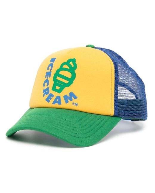 ICECREAM Green Logo-print Curved-peak Cap for men