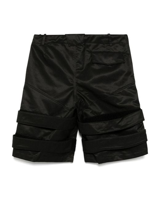 OLLY SHINDER Black Strap Shorts for men