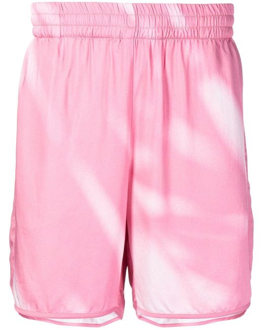 BLUE SKY INN Pink Washed-print Elasticated Shorts for men