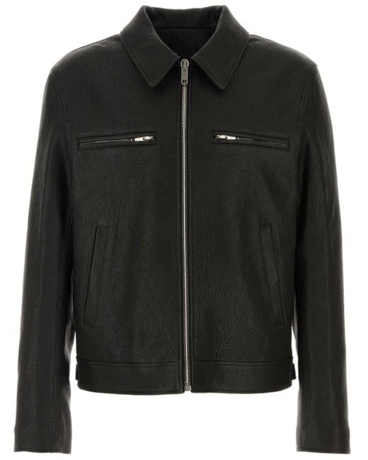 Givenchy Black Zip-Pocket Leather Jacket for men