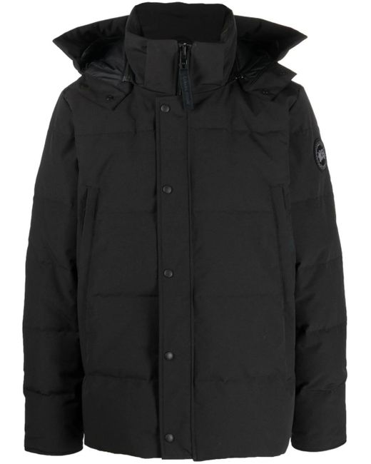 Canada Goose Black Padded Hooded Coat for men