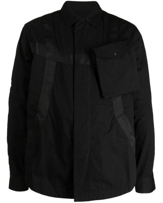 Maharishi Black Tape-Detail Shirt Jacket for men