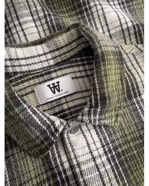 WOOD WOOD Gray Wwclay Check-Pattern Shirt for men