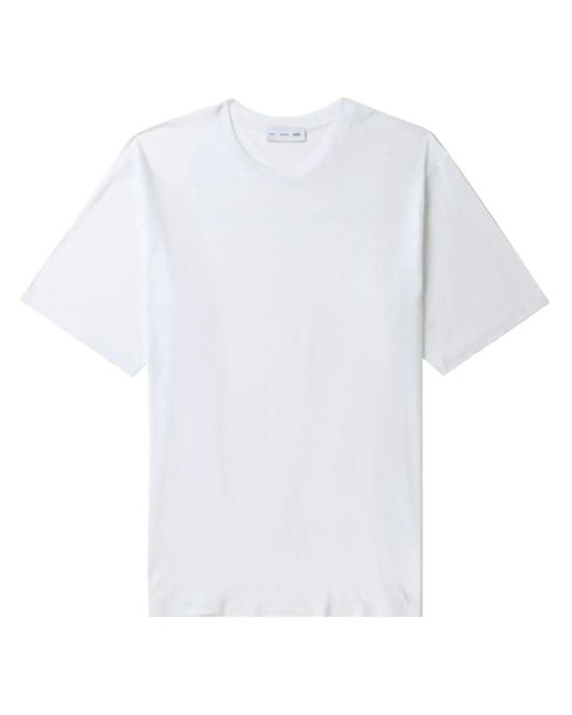 Post Archive Faction PAF White Logo-print Lyocell T-shirt for men