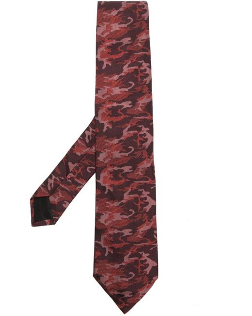 Givenchy Purple Camouflage-pattern Silk Tie for men
