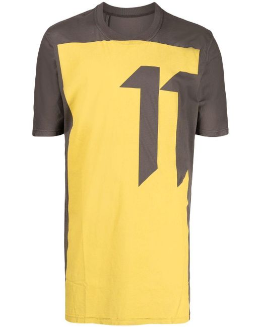 Boris Bidjan Saberi 11 Yellow Graphic-print T-shirt for men