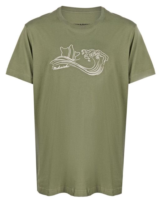 Maharishi Green Songkran Embroidered Cotton T-shirt for men