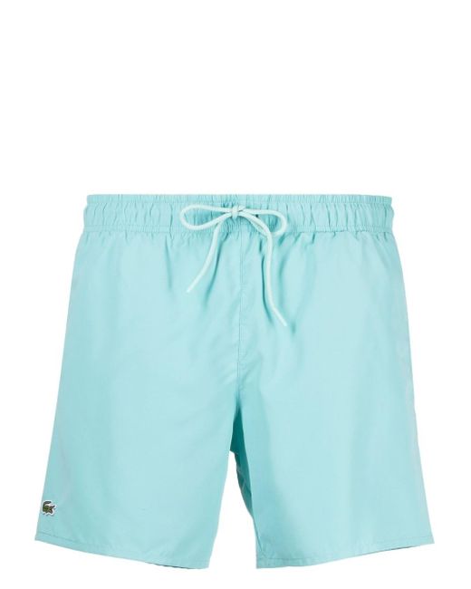 Lacoste Blue Swim Shorts Littoral/green for men