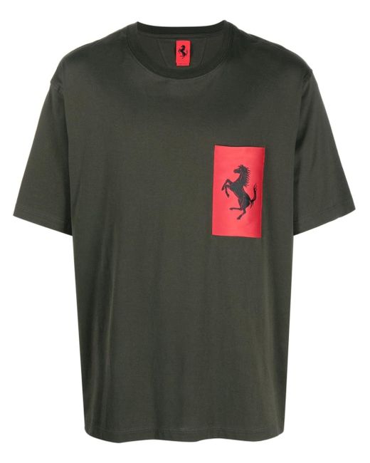 Ferrari Green Logo-patch T-shirt for men