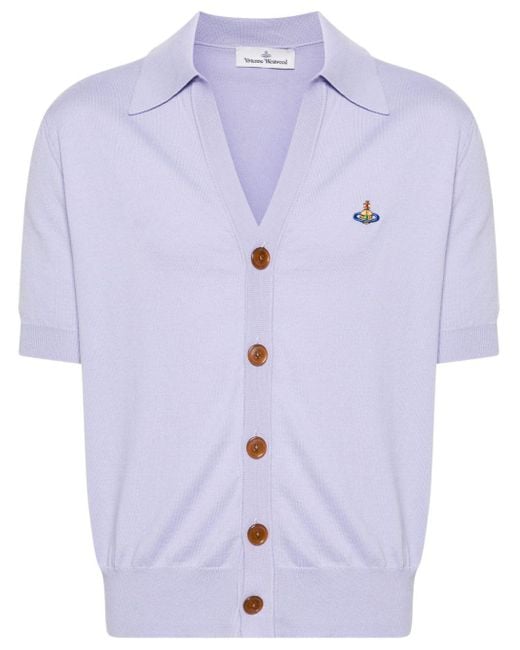 Vivienne Westwood Purple Cotton Polo Cardigan for men