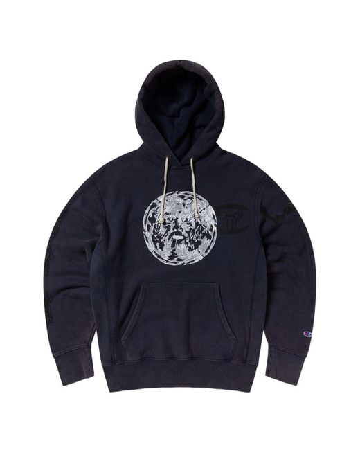 Champion Blue X Aries Graphic-Print Drawstring Hoodie for men