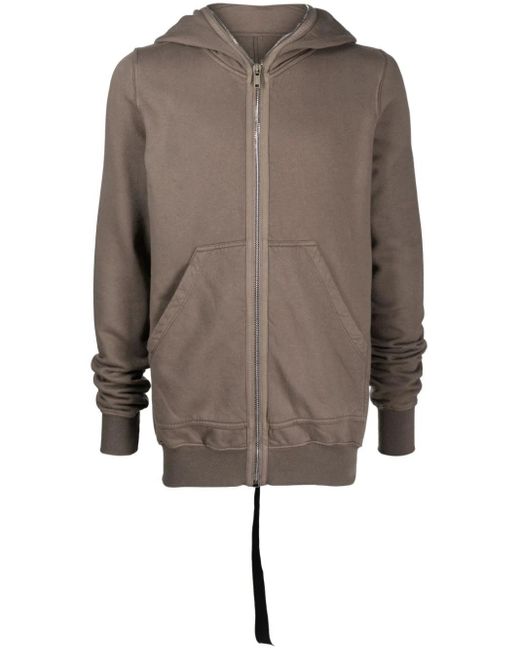 Rick Owens Brown Zip-Up Hooded Cotton Jacket for men